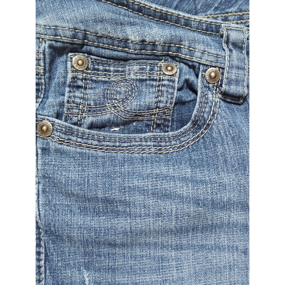 Seven7 Jeans 7 Luxe Straight Plus Sz 20 Stretch Distressed Destroyed Medium Mid - Picture 3 of 5